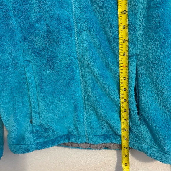 The North Face Blue Teddy Jacket Plush Fleece Stand-Up Collar - Picture 13 of 13